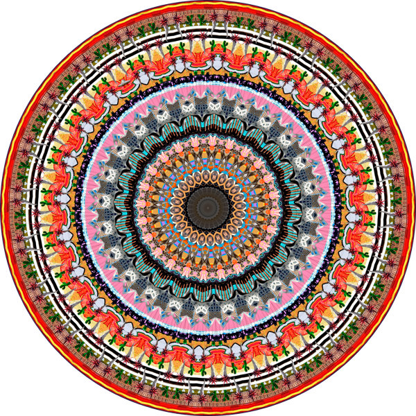 Moooi Carpets Urban Mandalas Las Vegas Red/Pink/Yellow/Green Area Rug